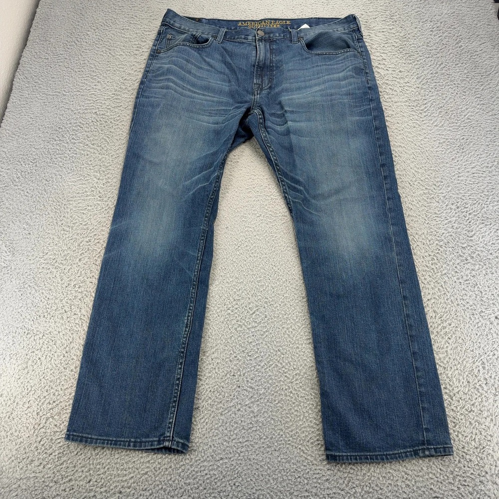 American Eagle Slim Straight Jeans Mens 40x34 Blue Stretch Denim Medium Wash